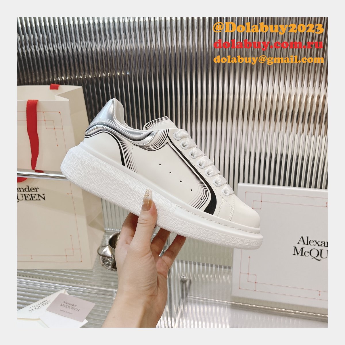 Top Quality ALEXANDER REPLICA women/men white shoes