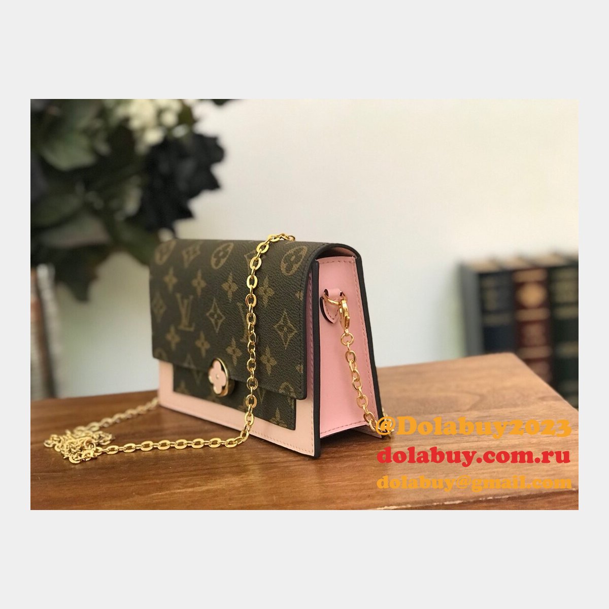 Louis Vuitton Best Flore Chain Wallet Monogram M67405 Brown