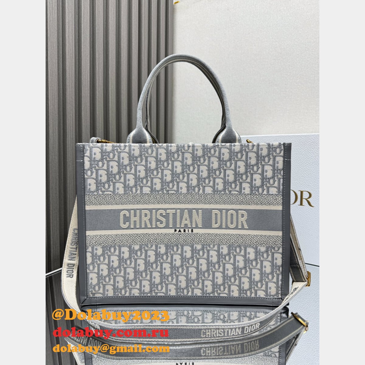 Fashion DIOR BOOK TOTE WITH STRAP NEW Designer