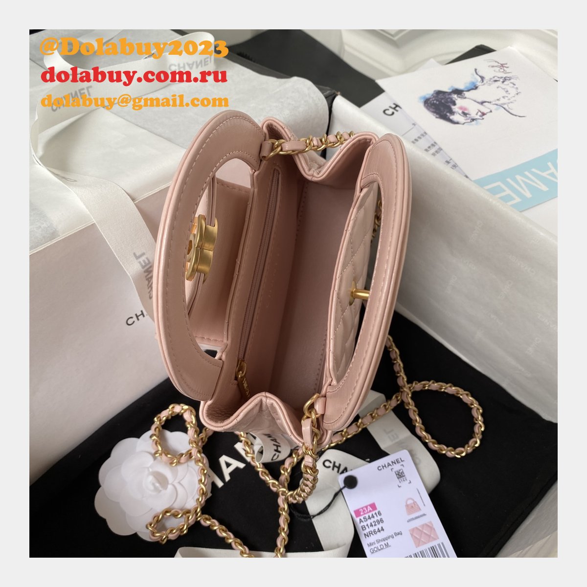 High Quality Shiny Aged Inspired Shopping AS4416 Fake Bag