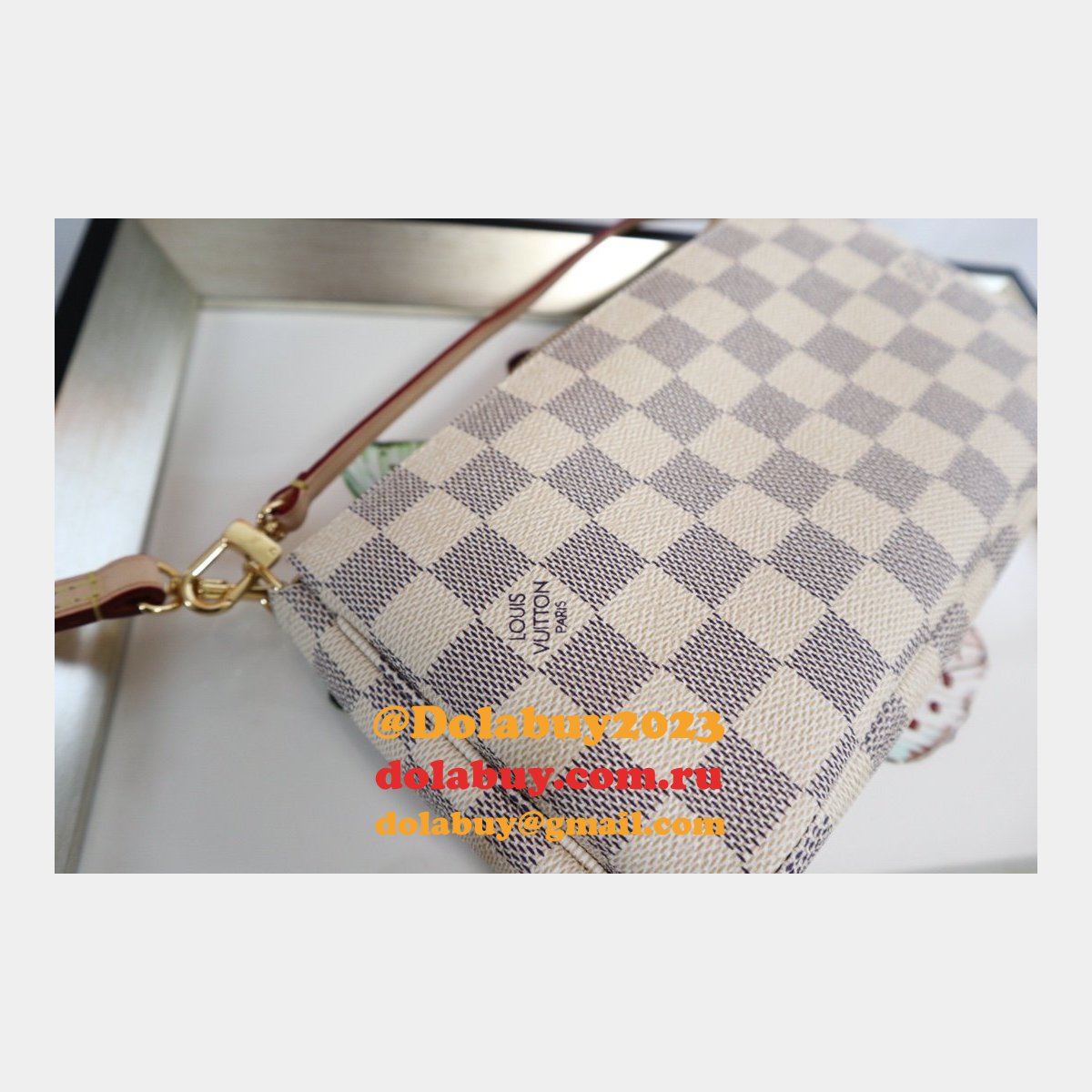 Cheap Auth Louis Vuittons Damier Pochette Accessoires M41207 Bag