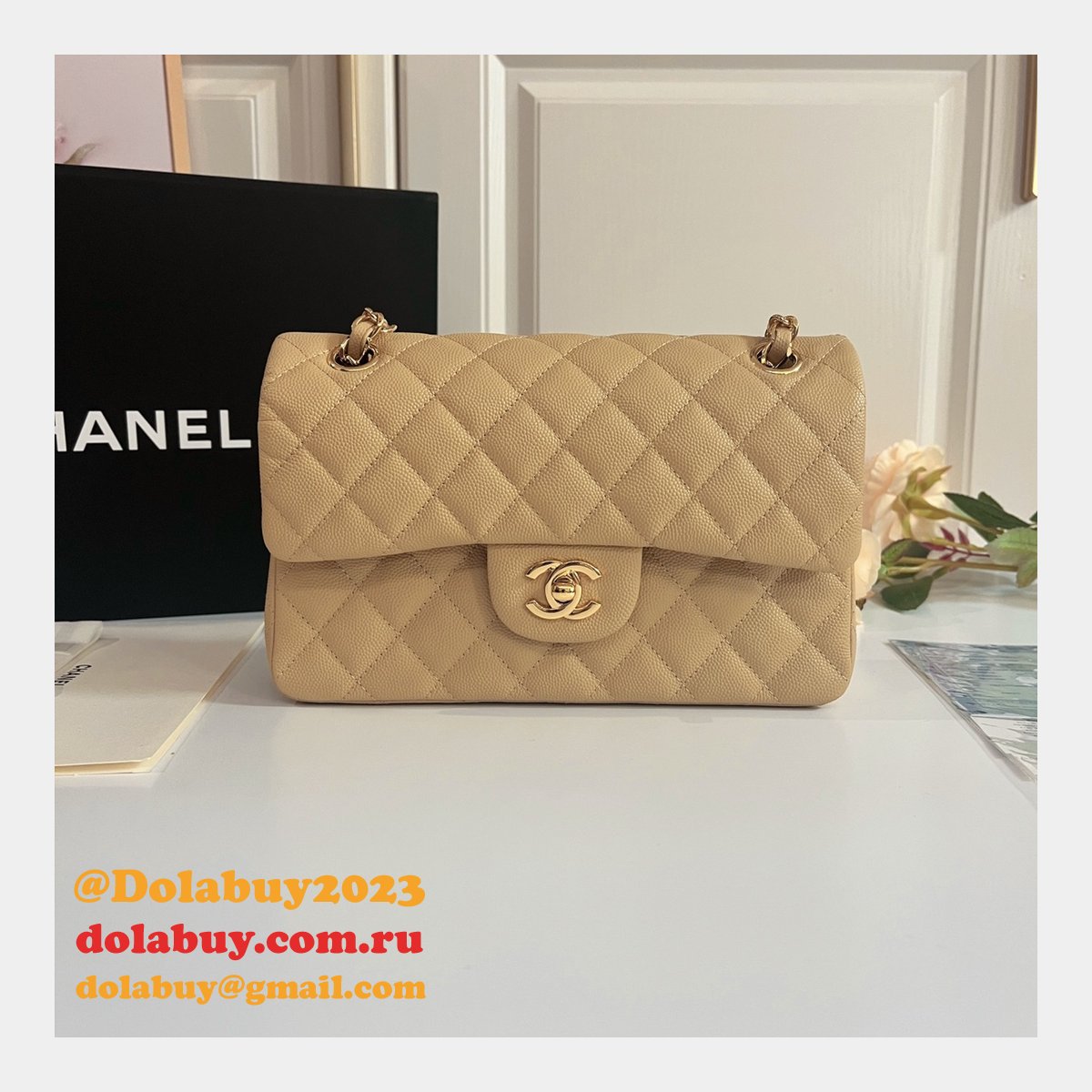 7 Star CC Small Flap Caviar Leather CF 23cm Bag