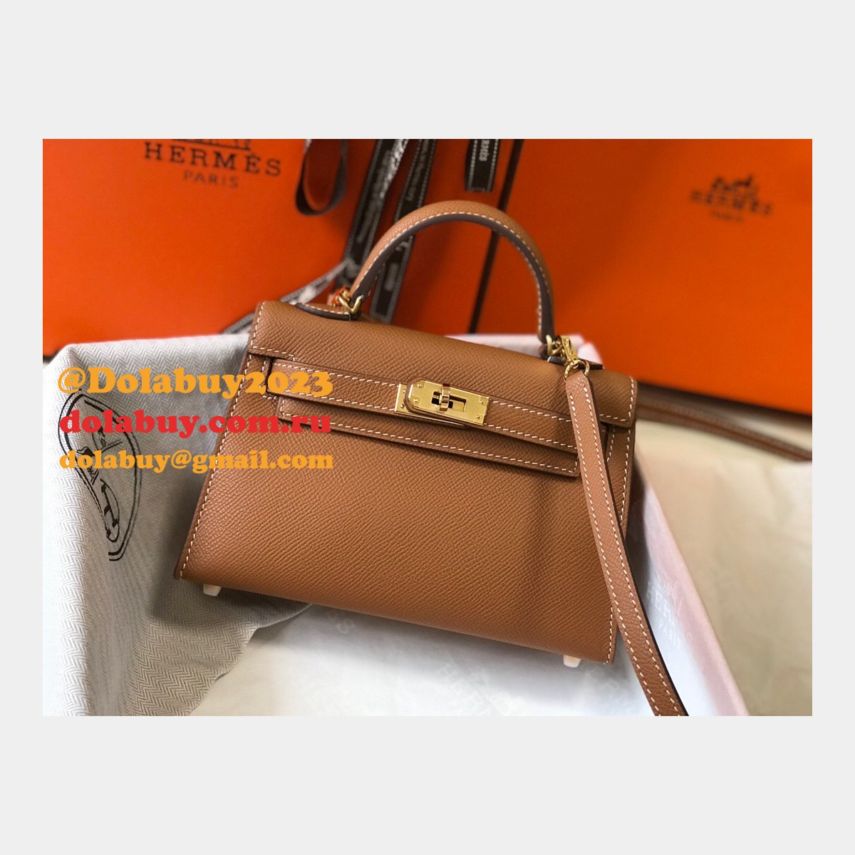 Camel Mini Kelly Replica Hermes Handbags