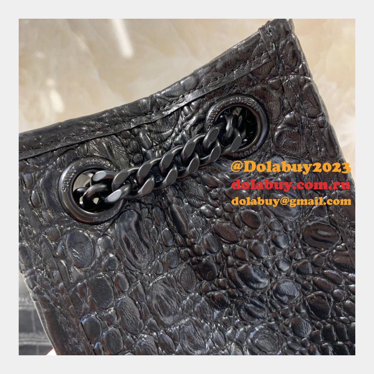 Replica YSL Saint Laurent Large Niki Shopping Bag Black Vintage