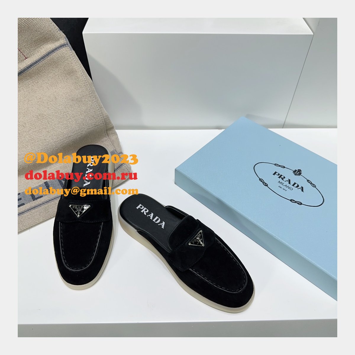 Wholesale Replica Prada 1:1 Designer Saint-Tropez Loafers Shoes