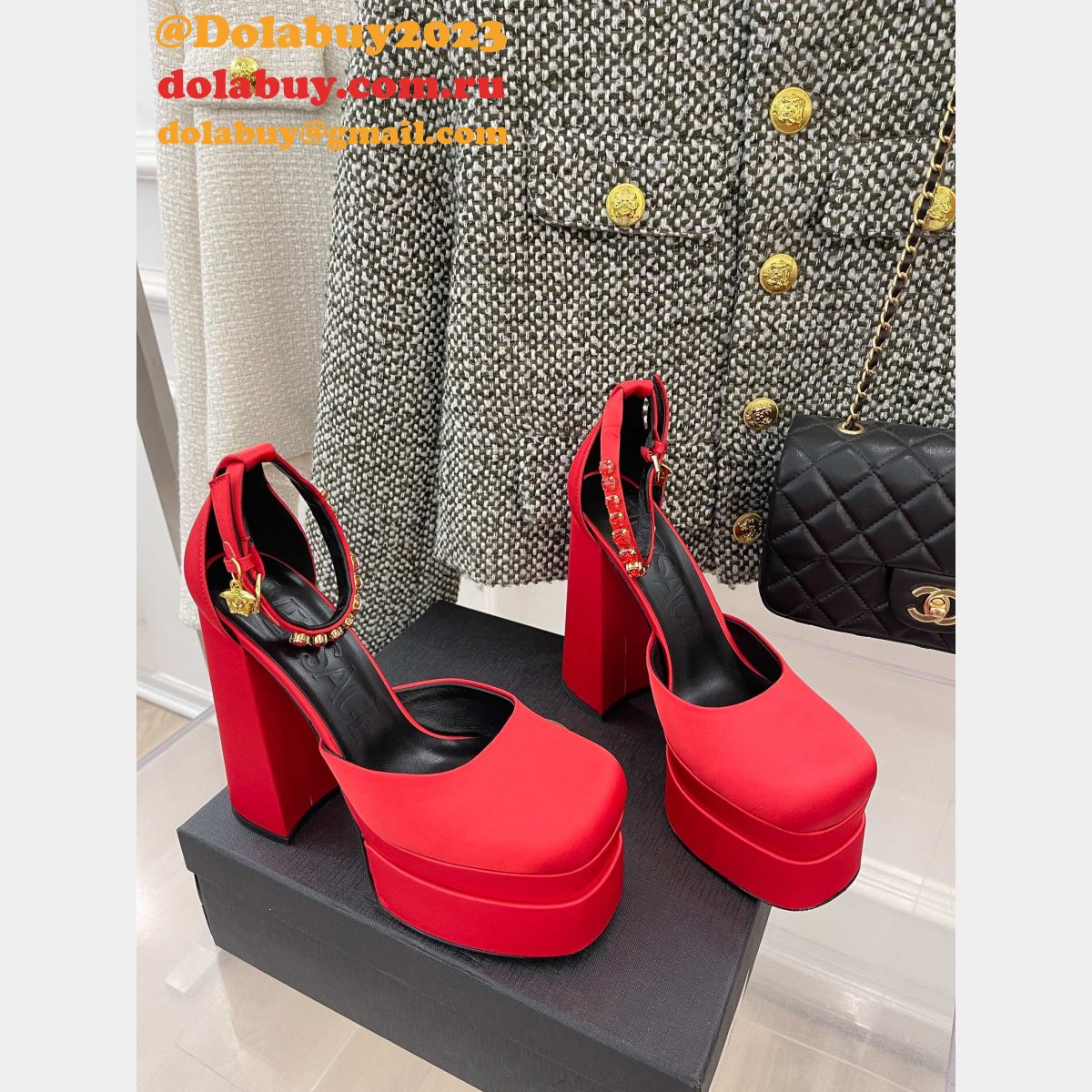 Wholesale Replica Versace Designer 22ss High Heel Shoes
