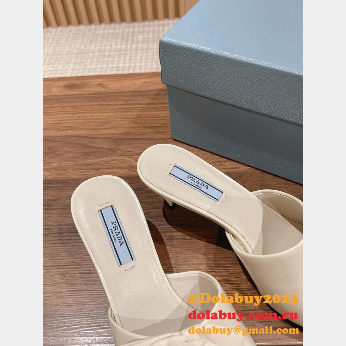 Dolabuy Designer Prada Replicas Fashion 2023 High Heel Slippers