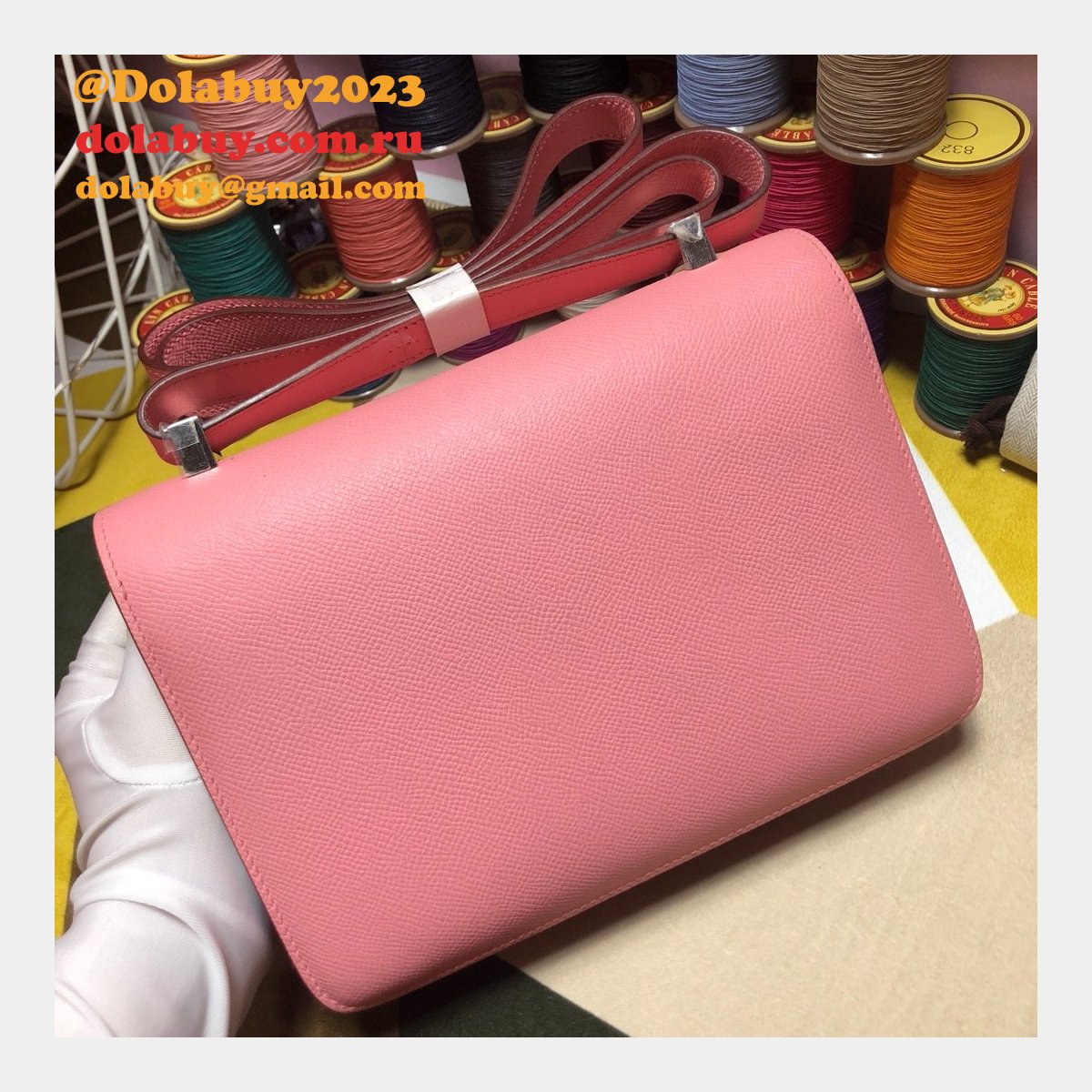 Hermes Constance Bag 23cm Epsom Leather Pink