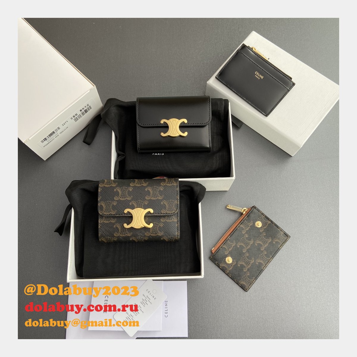High Quality Fashion CELINE TRIOMPHE short wallet