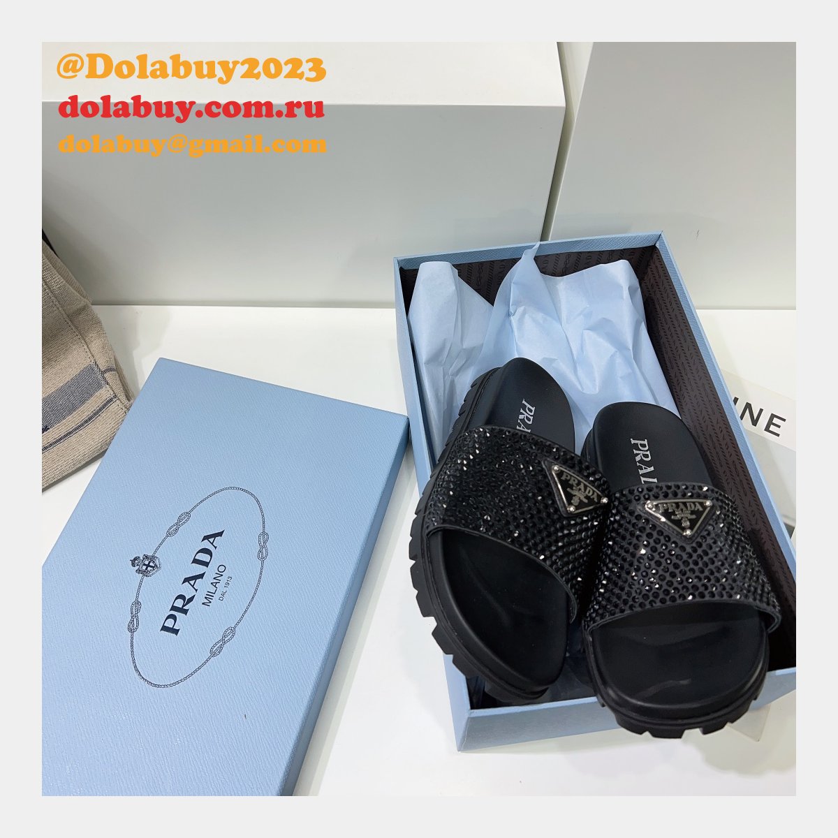 Our Dolabuy Webstore Prada Replica High Quality Flat Sandals
