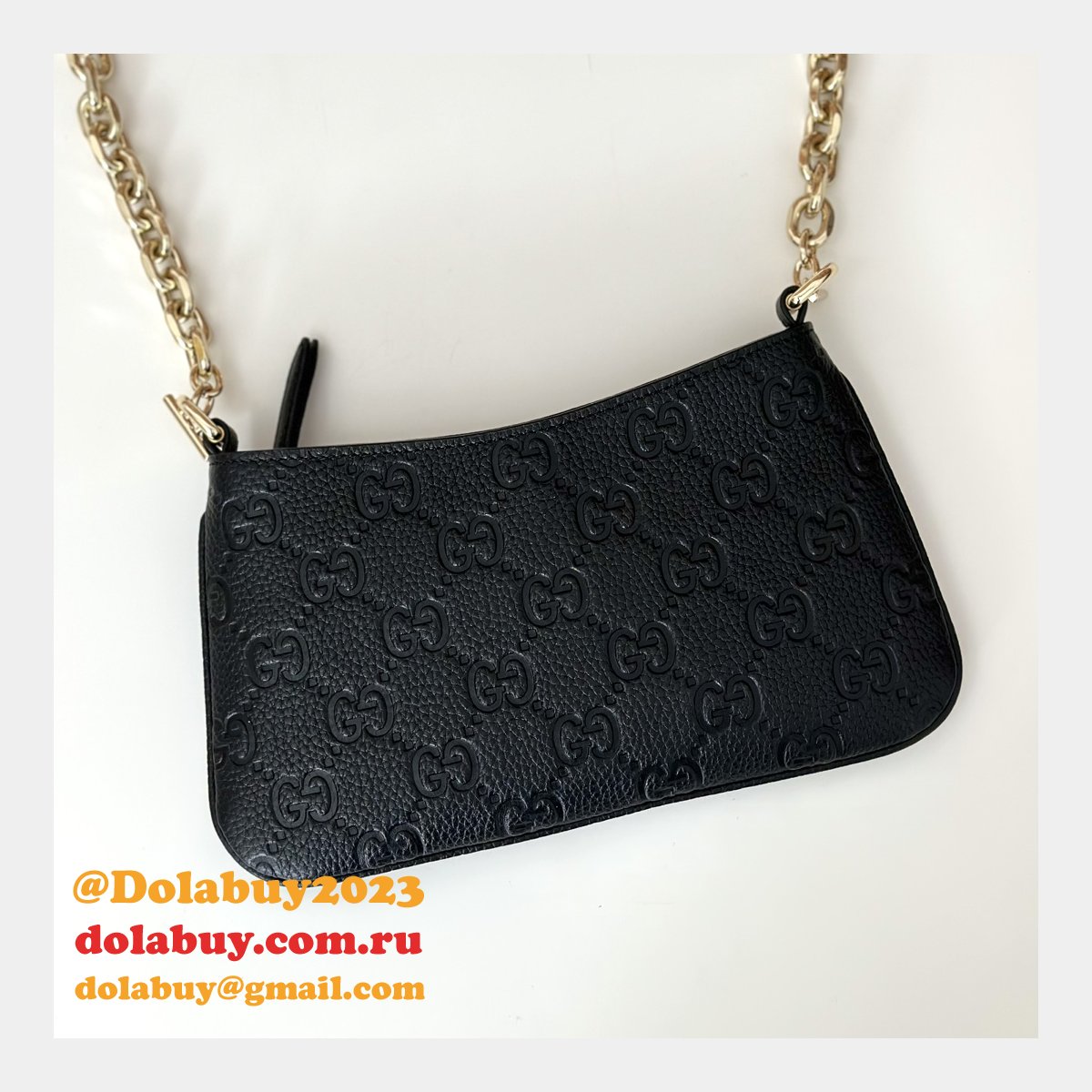 G*u*i replicas 815278 black gg emblem super perfect aaa+ bag