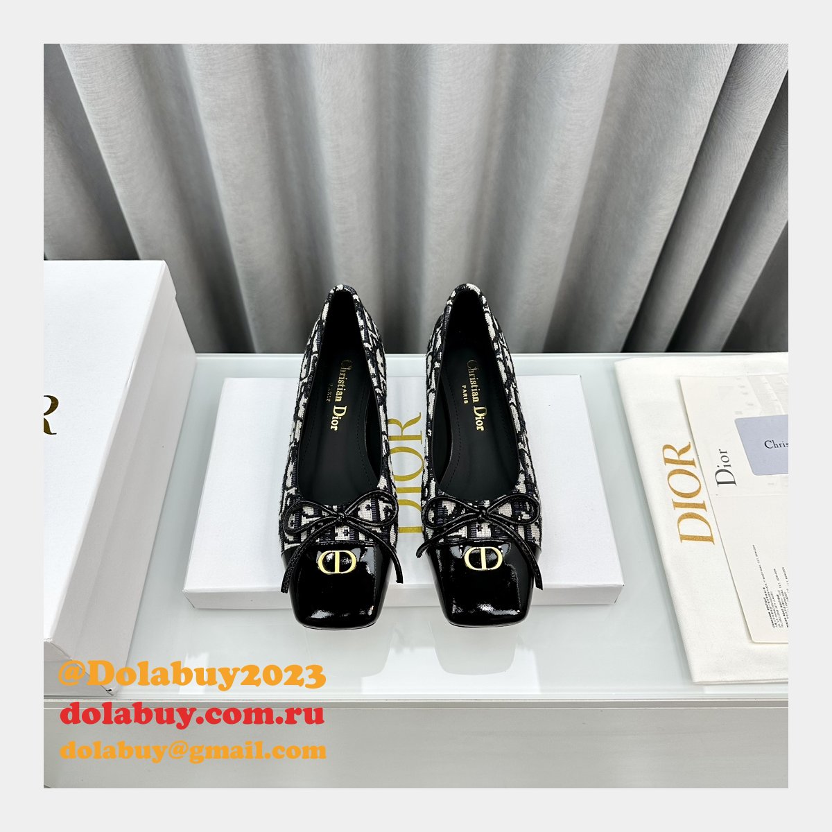 Duplicate DIOR D-Doll  BALLET FLAT Designer