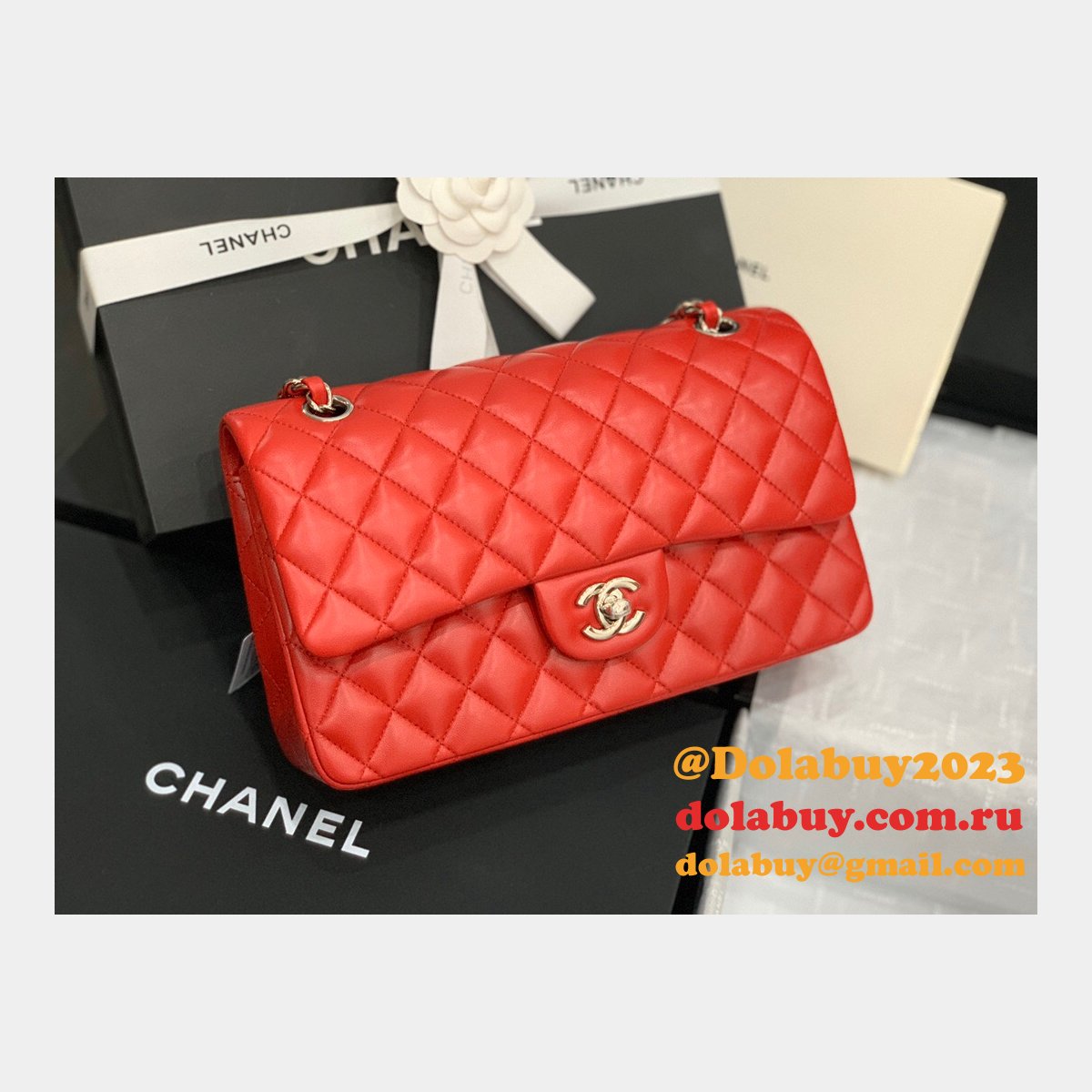 Wholesale Best Replica Lambskin CF1112 25CM Handbags Online China Sale