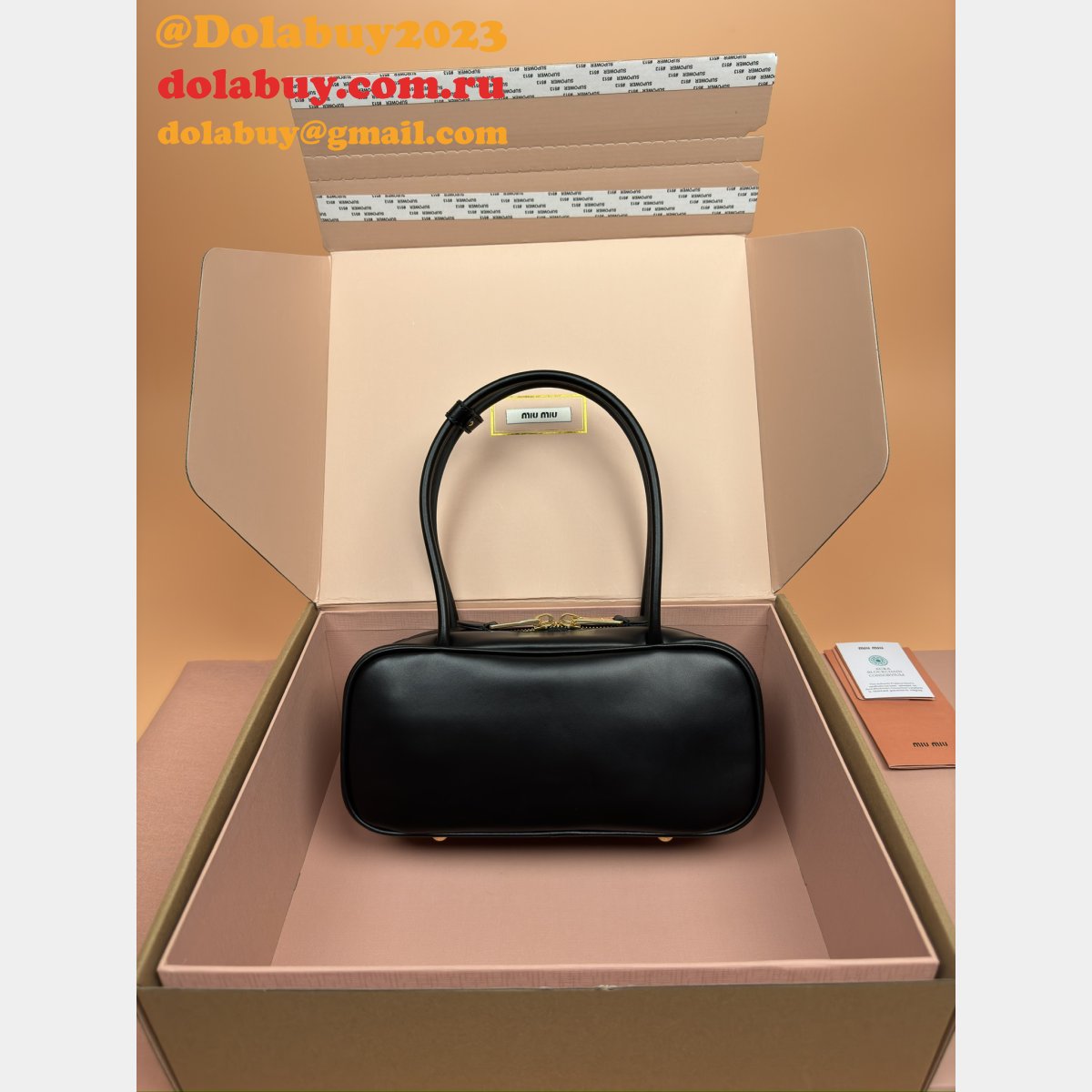 AAA+ Fashion MIU MIU 5BB173 Leather Beau Bag