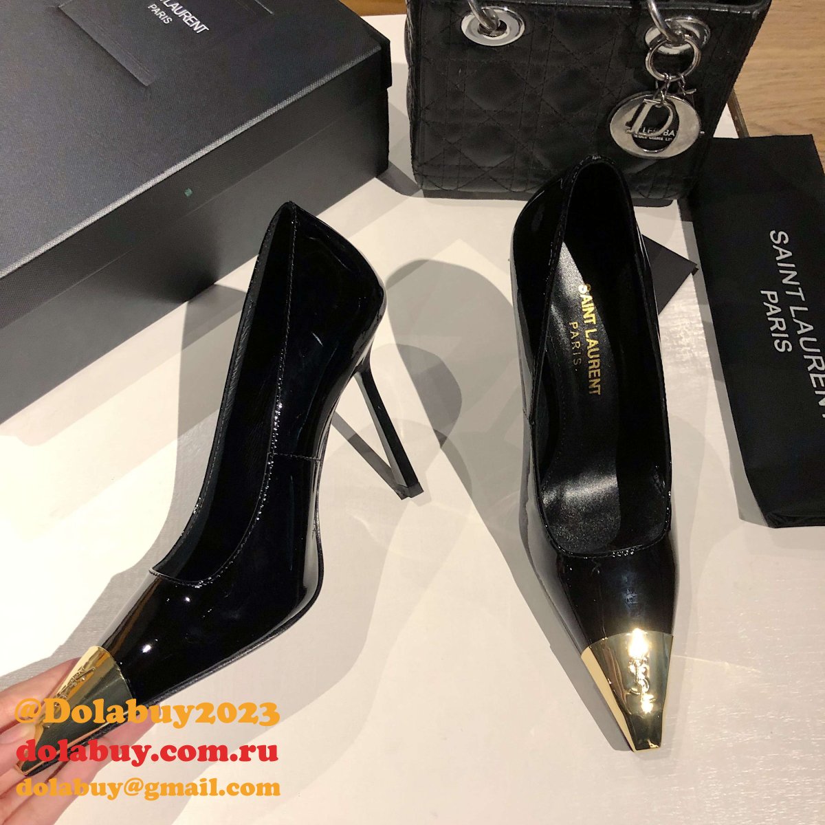 Top Quality SAINT LAURENT KNOCKOFF Pumps In Patent Leather