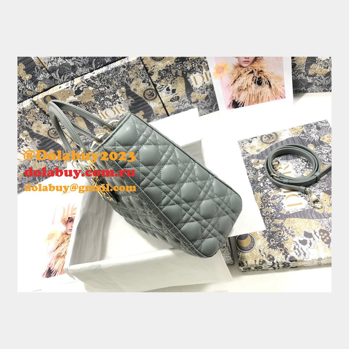 Inspired Duplicate dior lady lambskin 32CM HANDBAG