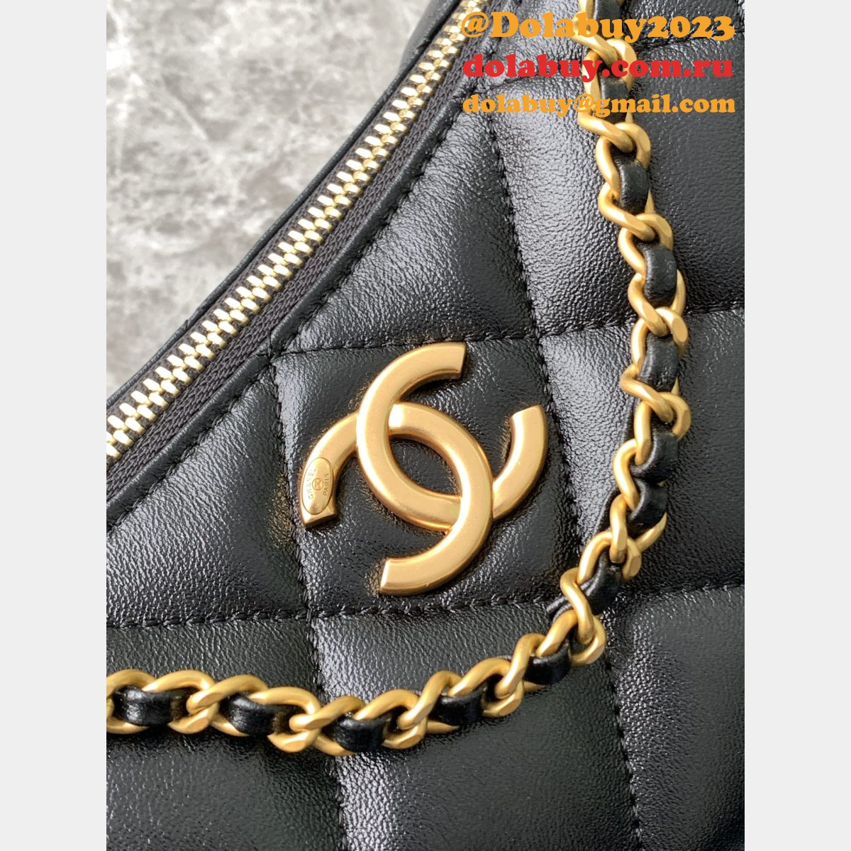 Copy Looking For Hobo 1:1 Mirror AS5528 Black/White Handbag