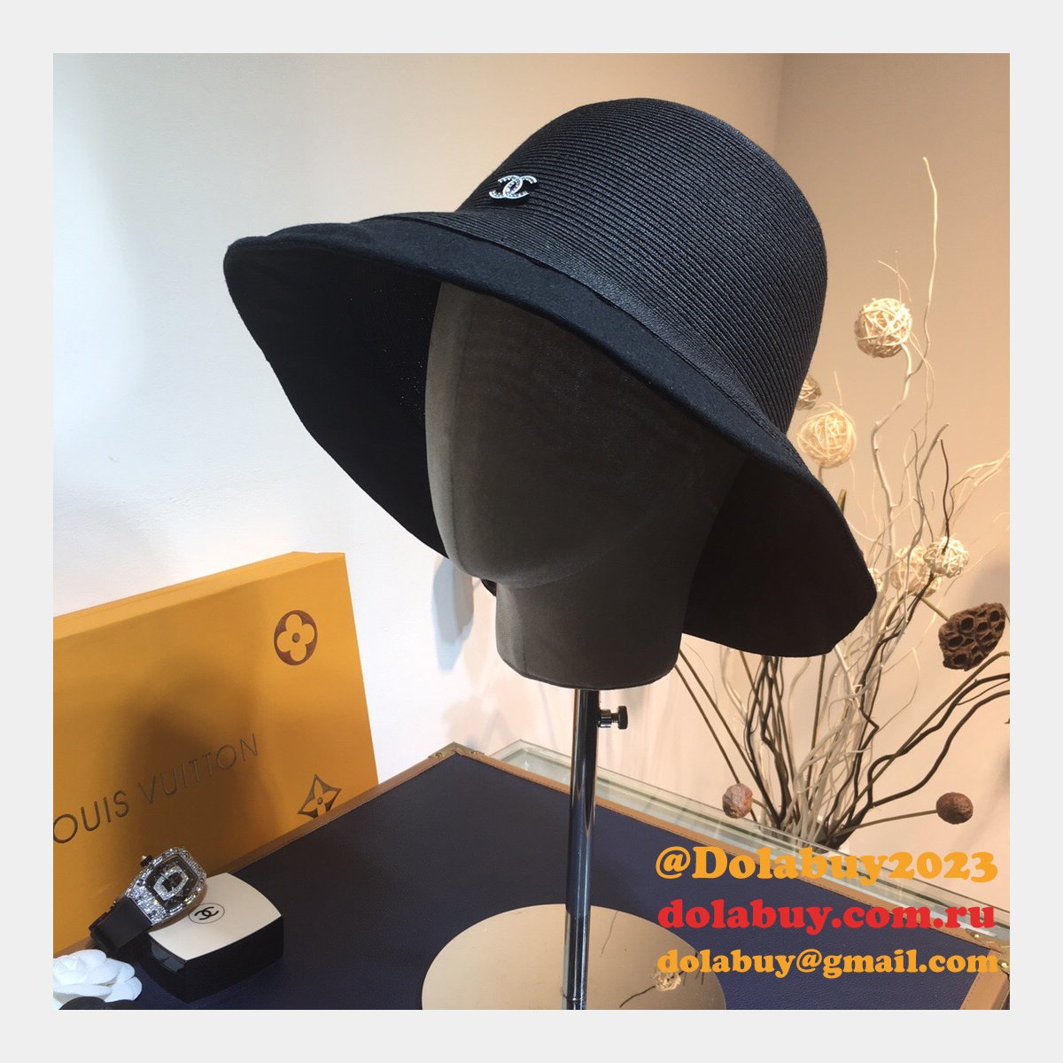 Wholesale CC design Fine straw woven hat bow