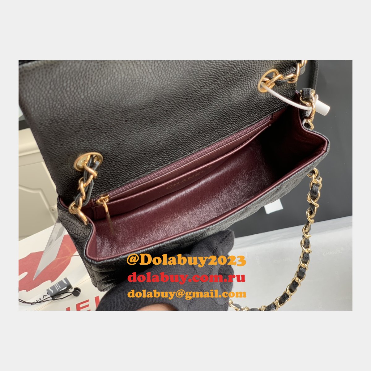 Top Quality CC Caviar Leather Flap Bag 1116 20CM