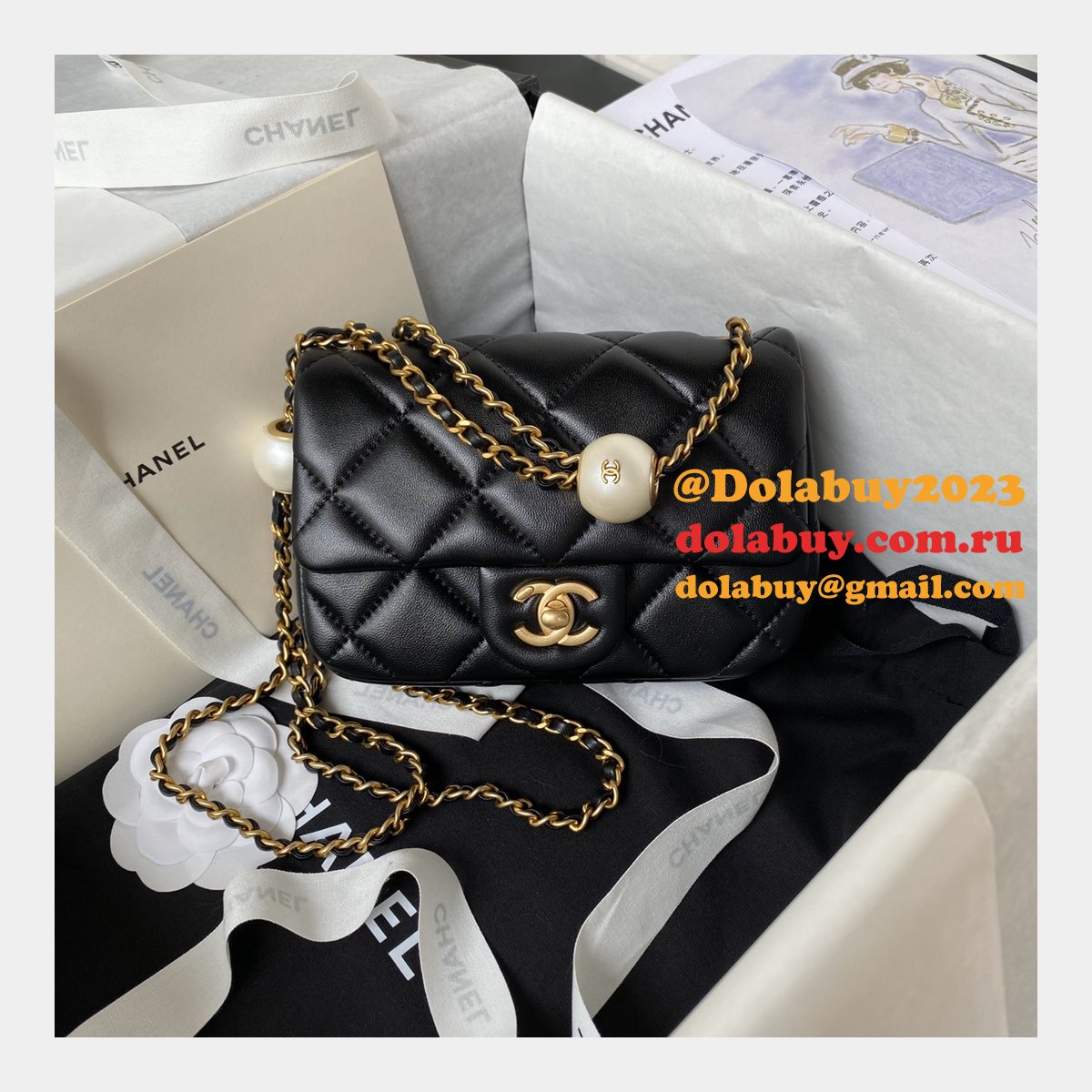 Luxury Wholesale Flap Black AS4868 Replica Bags