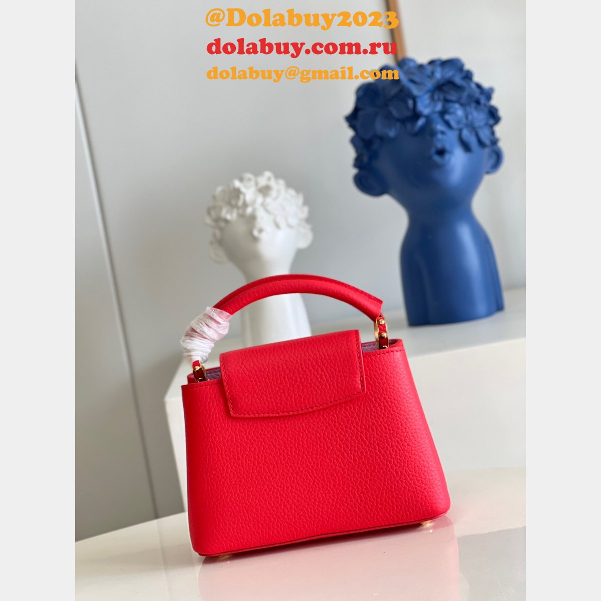 Go Designer Louis Vuitton Replica Capucines M20513 Red Bag