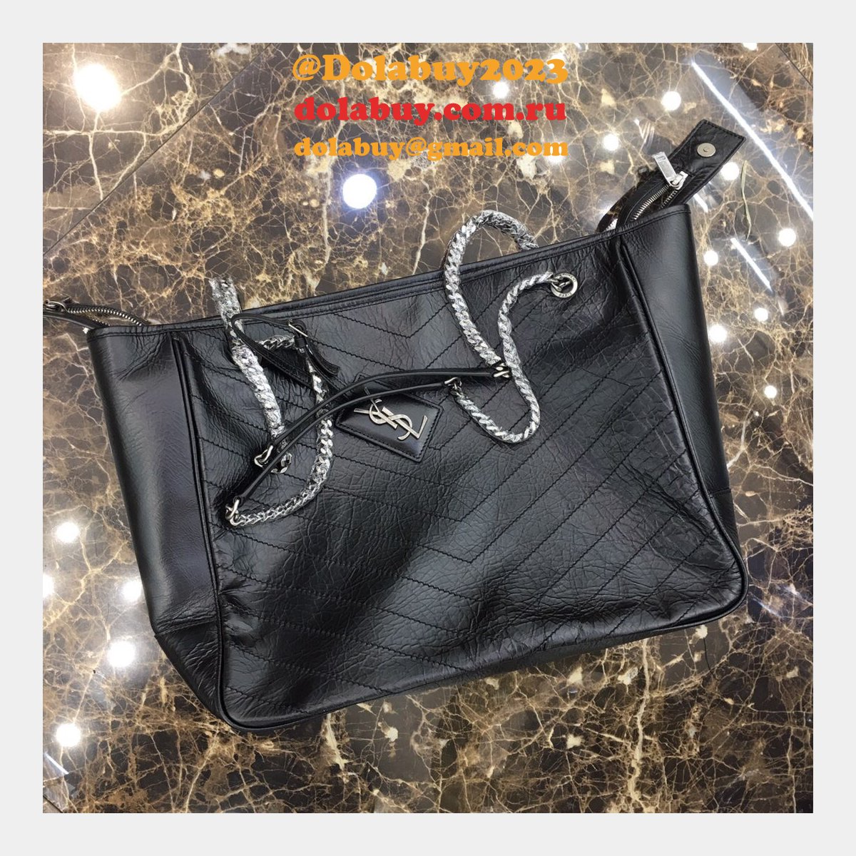 YSL 504867 Replica Saint Laurent Niki Shopping Bag Black Vintage