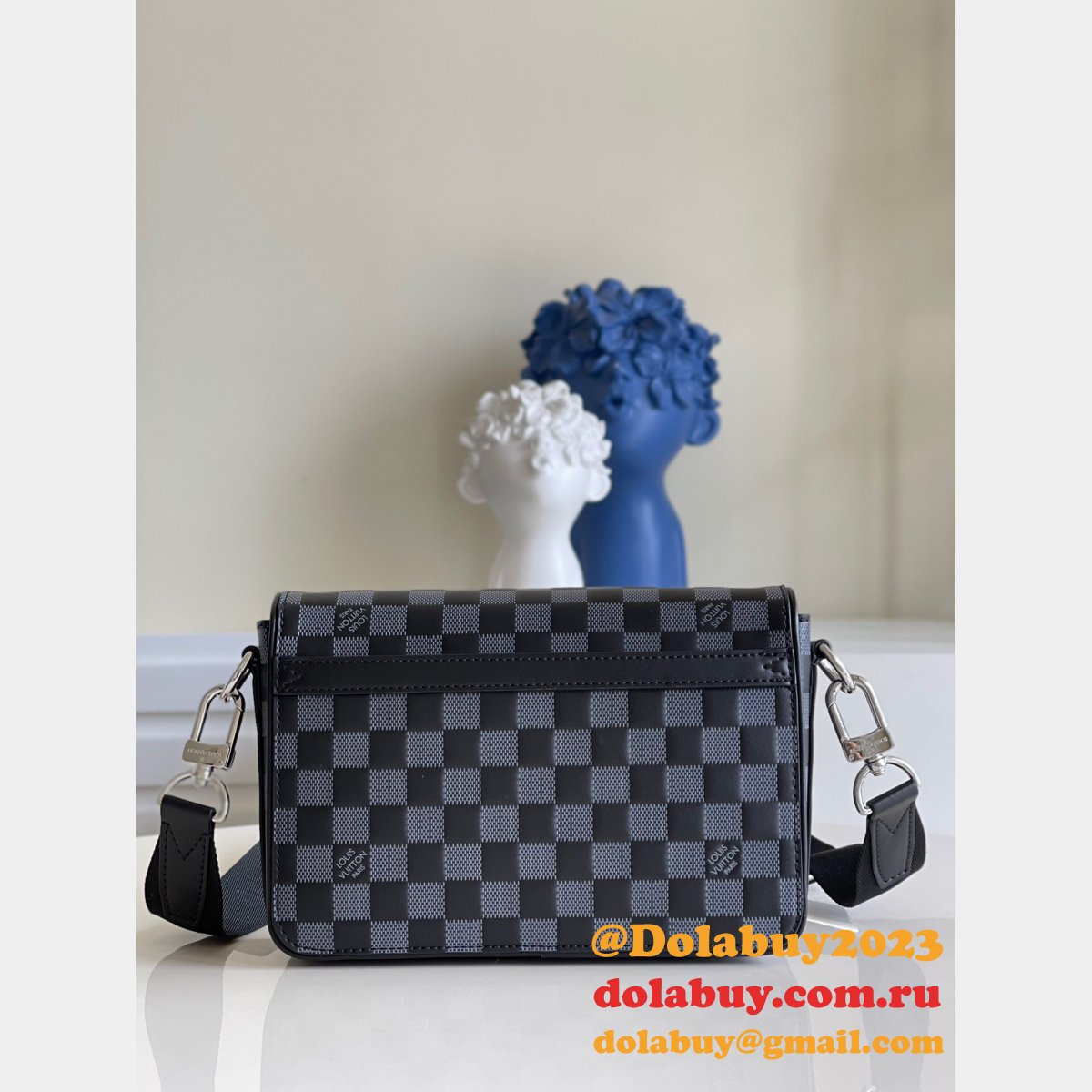 Louis Vuitton N50007 Copy Uk Studio Messenger Damier Infini Leather Grey Bags