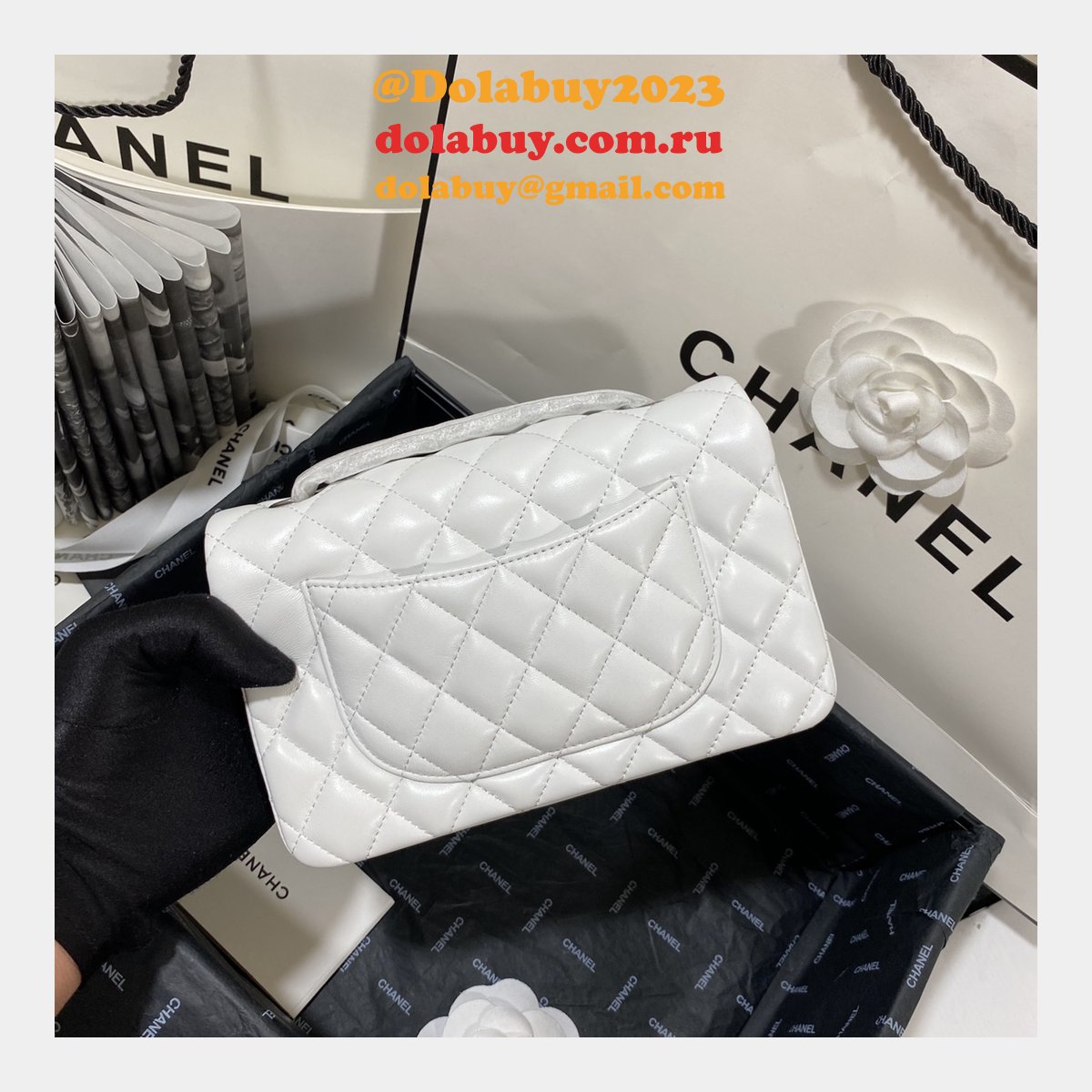 Cheap CC Lambskin Flap Designer Bag 1116 20CM