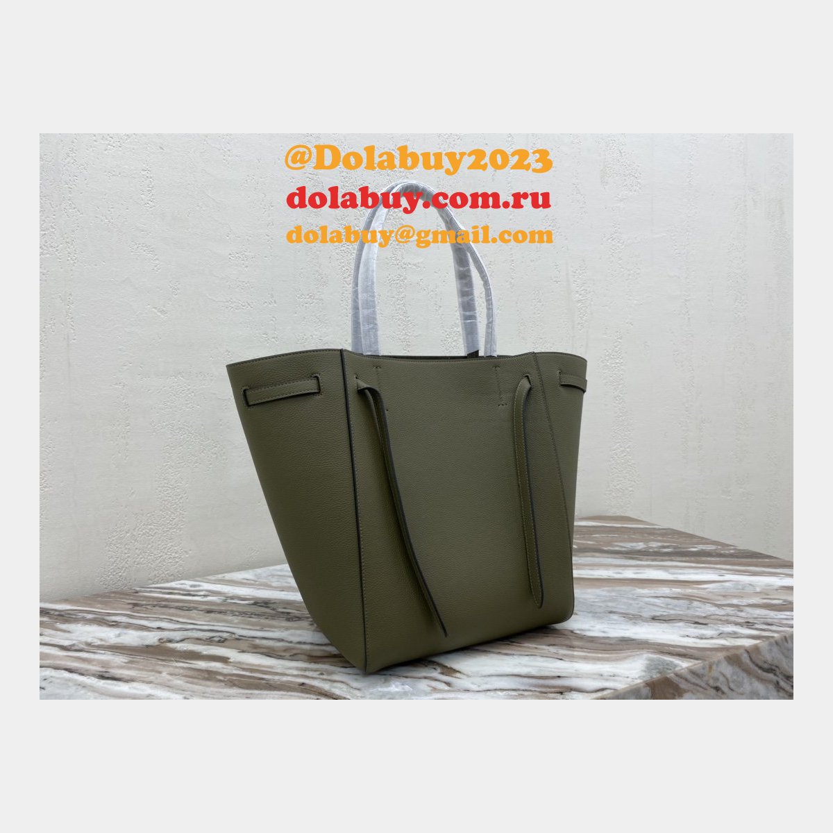 Wholesale Cheap Replica Celine Army Green Cabas Bags Online