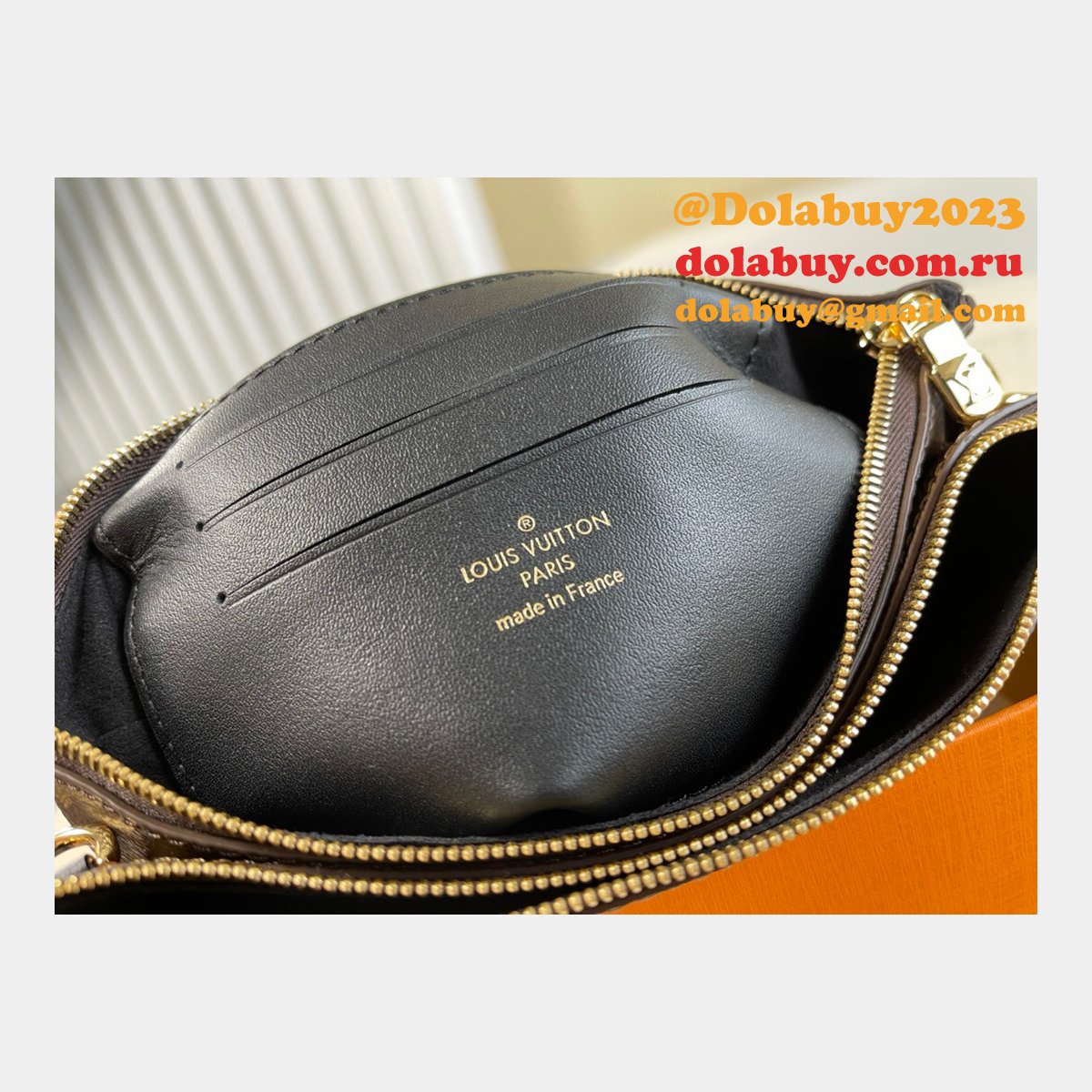 Louis Vuitton Replica Double Zip Pochette Monogram M69203 Brown