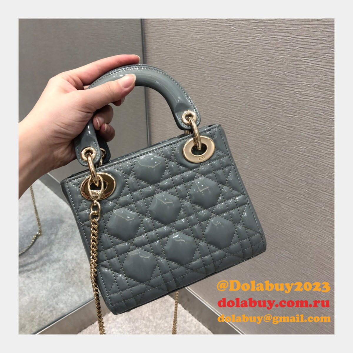 High Quality Christian Dior Lady patent leather 17CM Bag mini