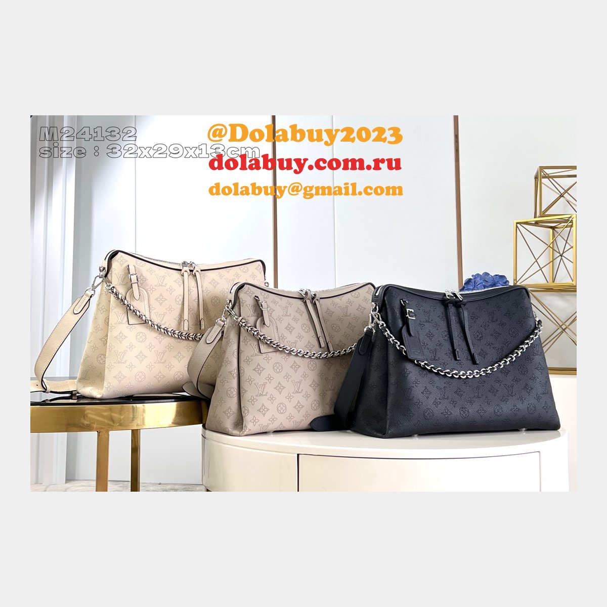 Hand It All MM Mahina M24133/M24132 Designers Louis Vuitton Fake Bag