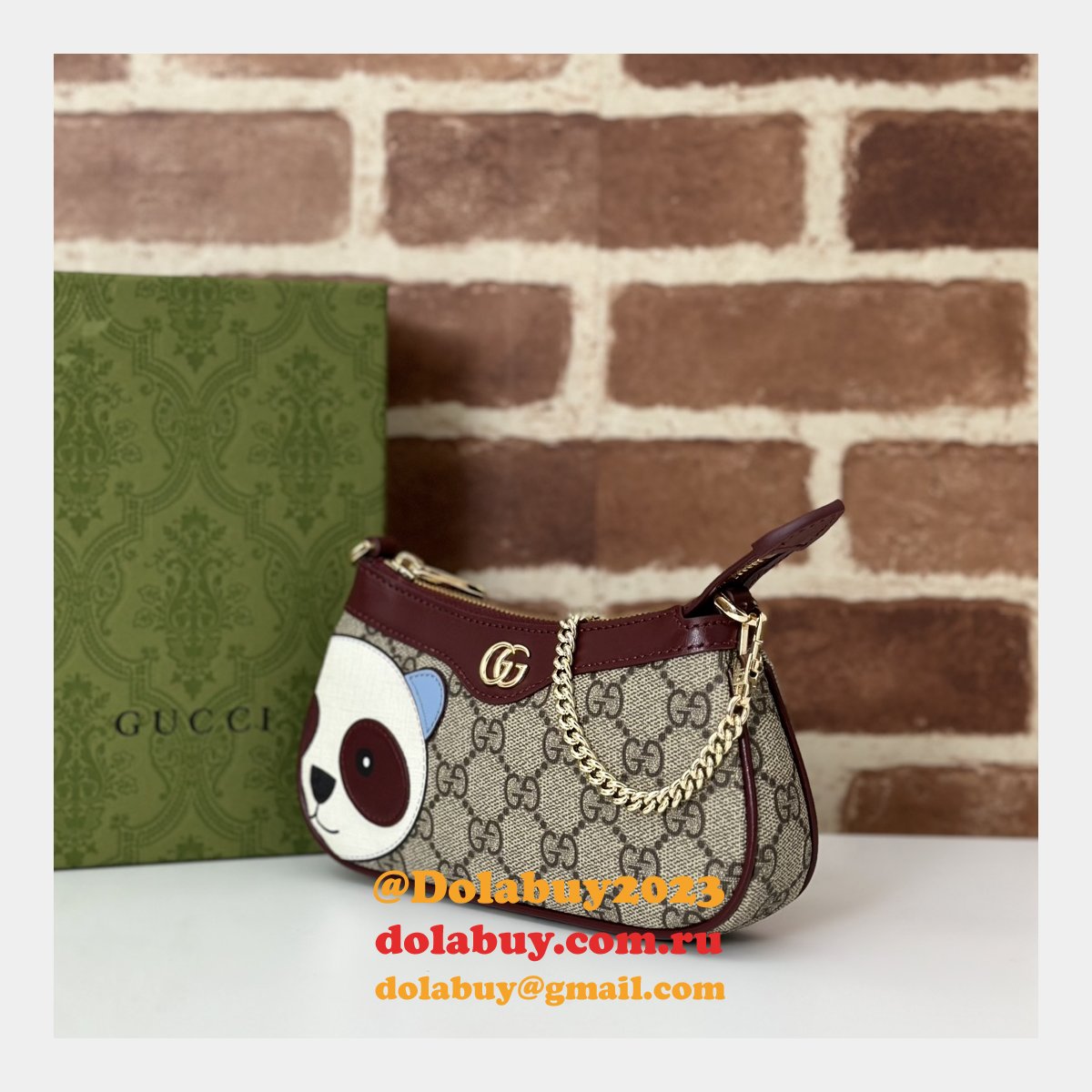 G*u*i gg mini bag 818763 panda detail designer sale