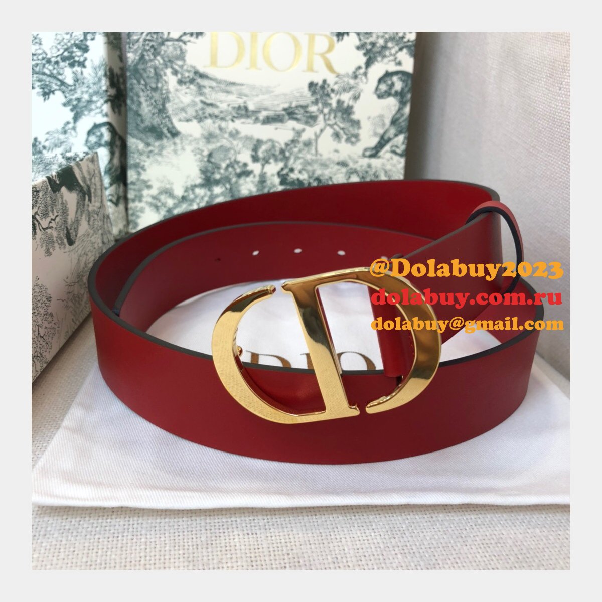 UK Top Quality Christian Dior 3.5CM Multi-color Belts