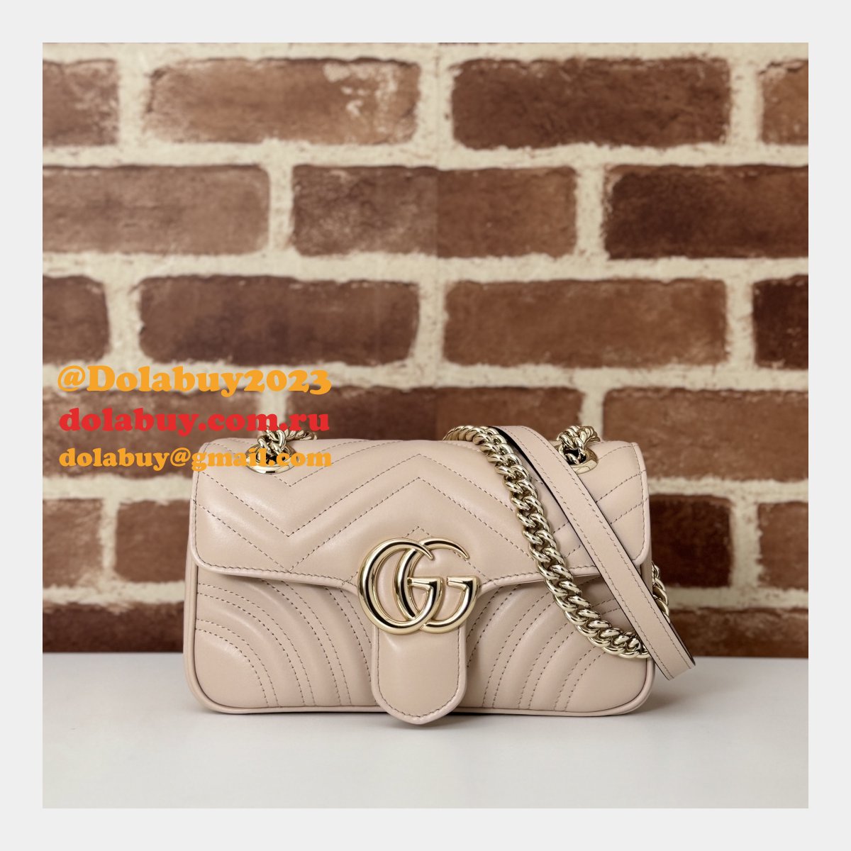 Gucci Top Quality 446744 GG Marmont Crossbody Matelassé Bag