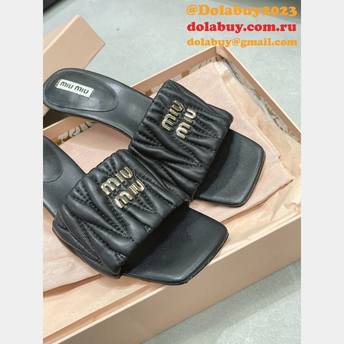 Perfect Luxury Replica Miu Miu high heel slippers Shoes