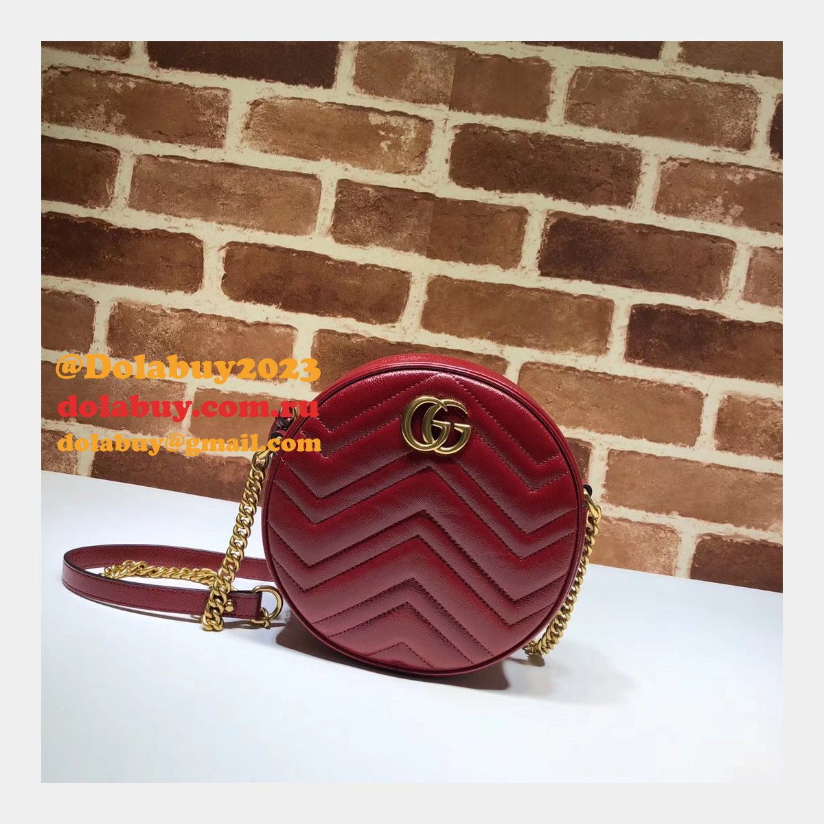 top quality 550154 G*u*i gg marmont mini round shoulder bag