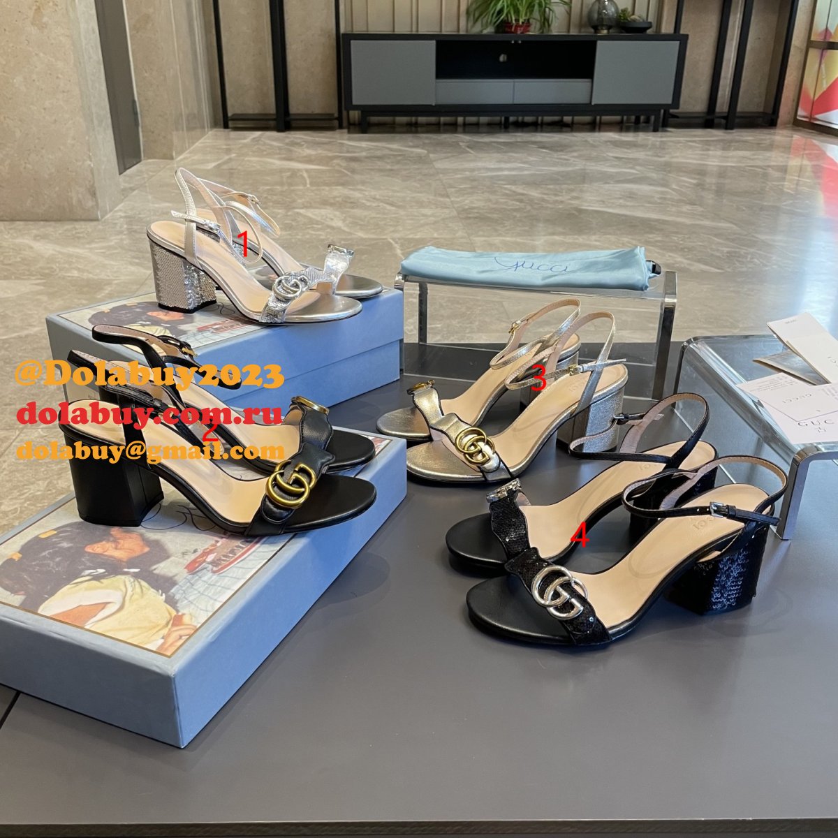 replica G*u*i wholesale classic high heel sandals shoes