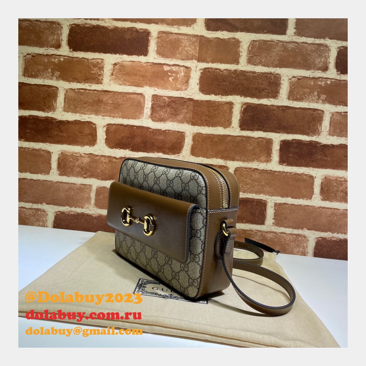 G*u*i replica horsebit 1955 small brown or white leather shoulder 645454 bag