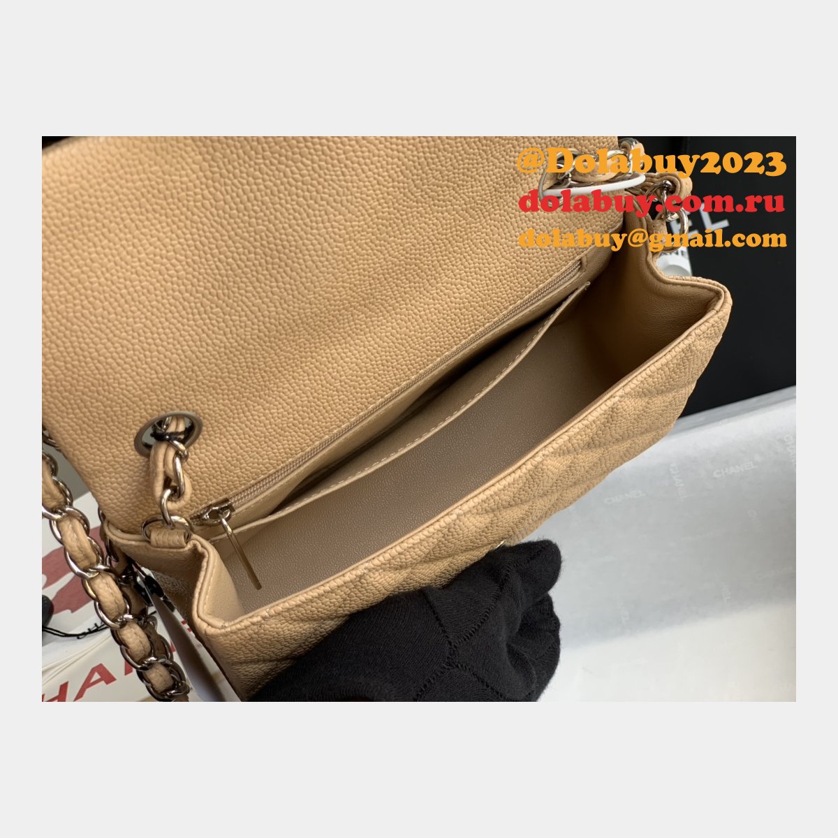 Best Chane Fake Caviar Calfskin Classic Flap Bag 1116 20CM