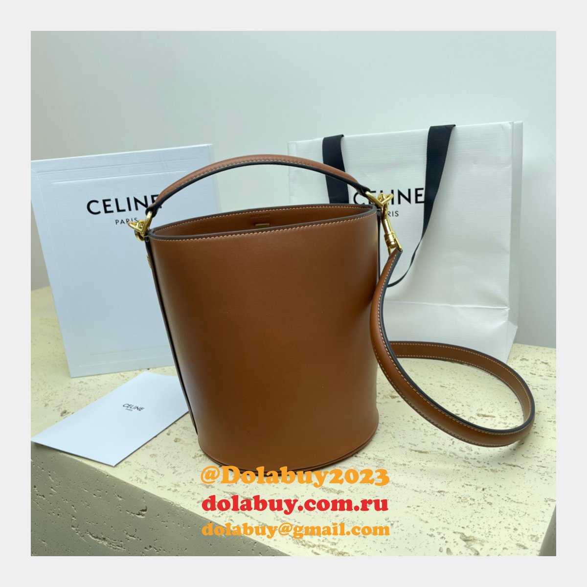 UK Celine Perfect Fake Quality Teen Bucket Triomphe Bag