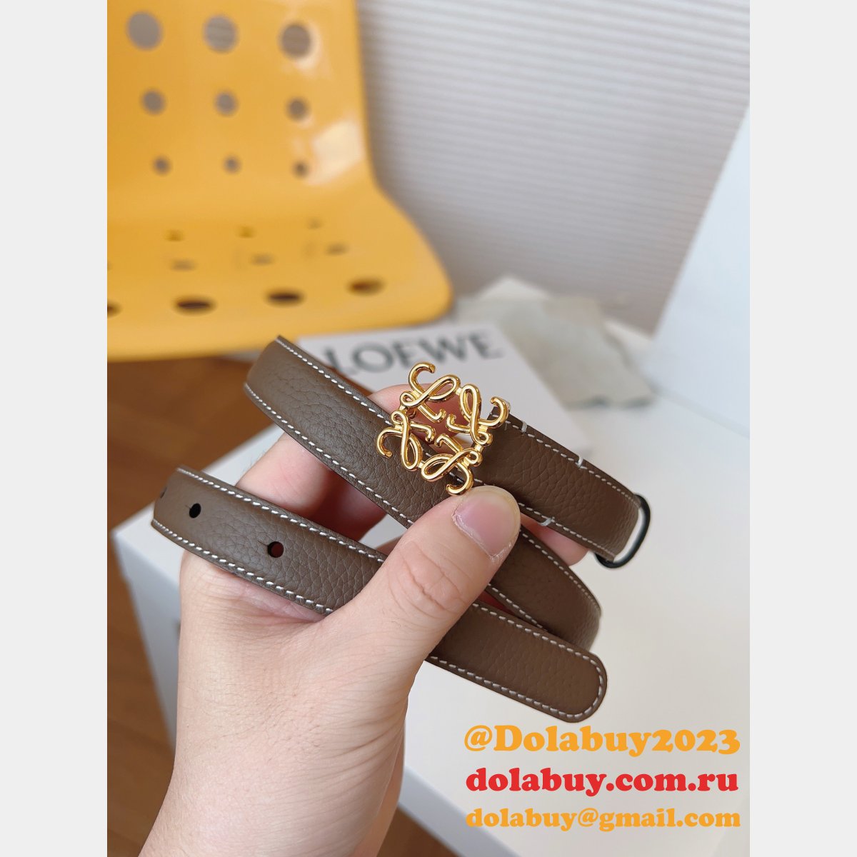 Luxury Inspired Loewe Anagram 2.0cm Width Replicas Belt