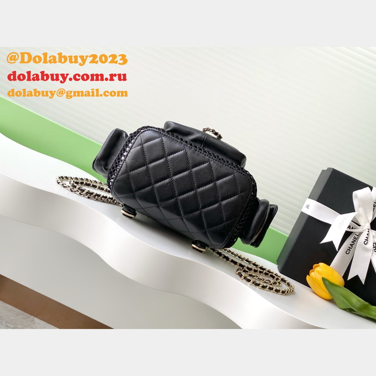 Replica Spring-Summer 2025 Backpack Mesh AS5484 Black Bag