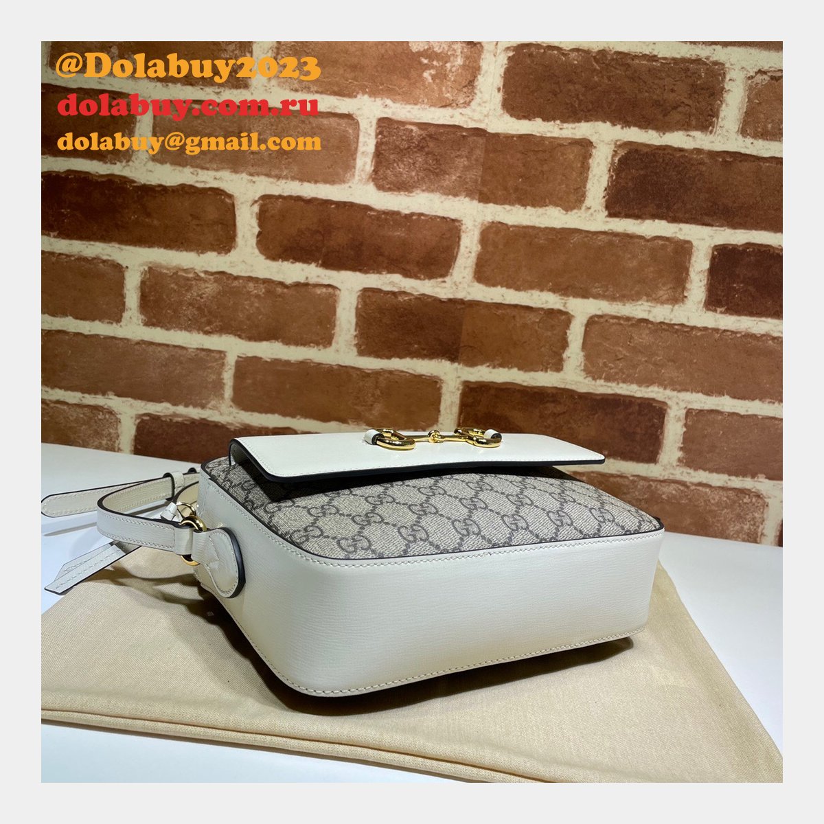 G*u*i replica horsebit 1955 small brown or white leather shoulder 645454 bag