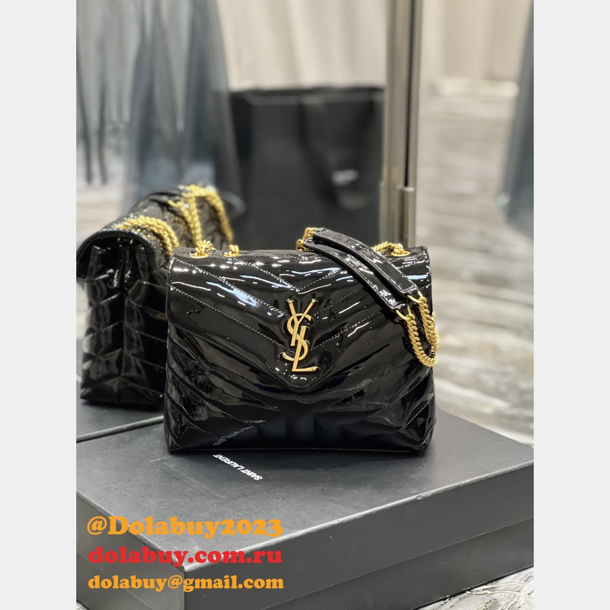 Designer Fake YSL Loulou 494699/467072 Black Handbags Online