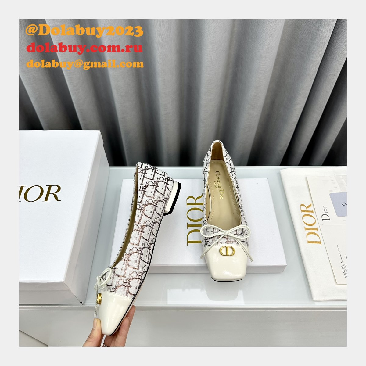 Duplicate DIOR D-Doll  BALLET FLAT Designer