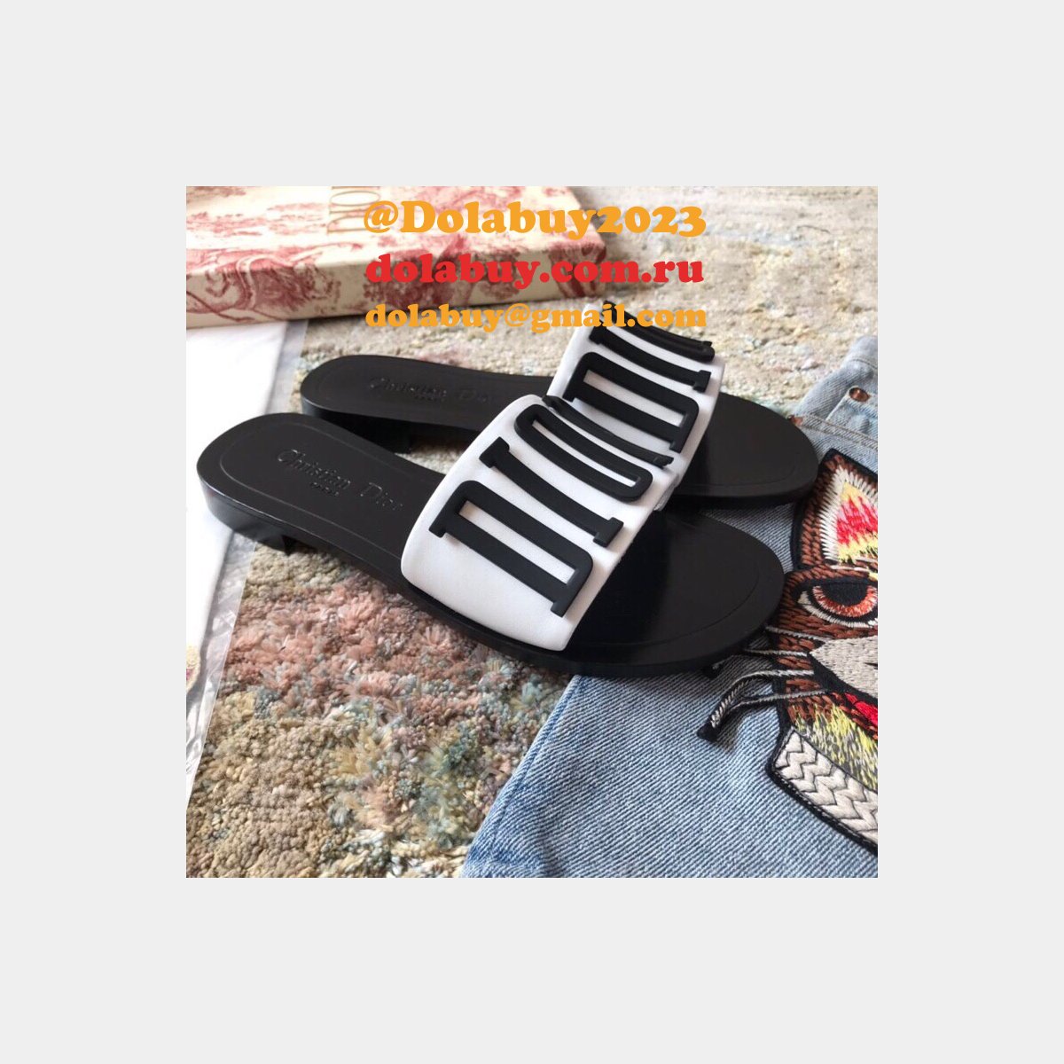Wholesale Luxury DIOR FALT SLIPPER Top Quality