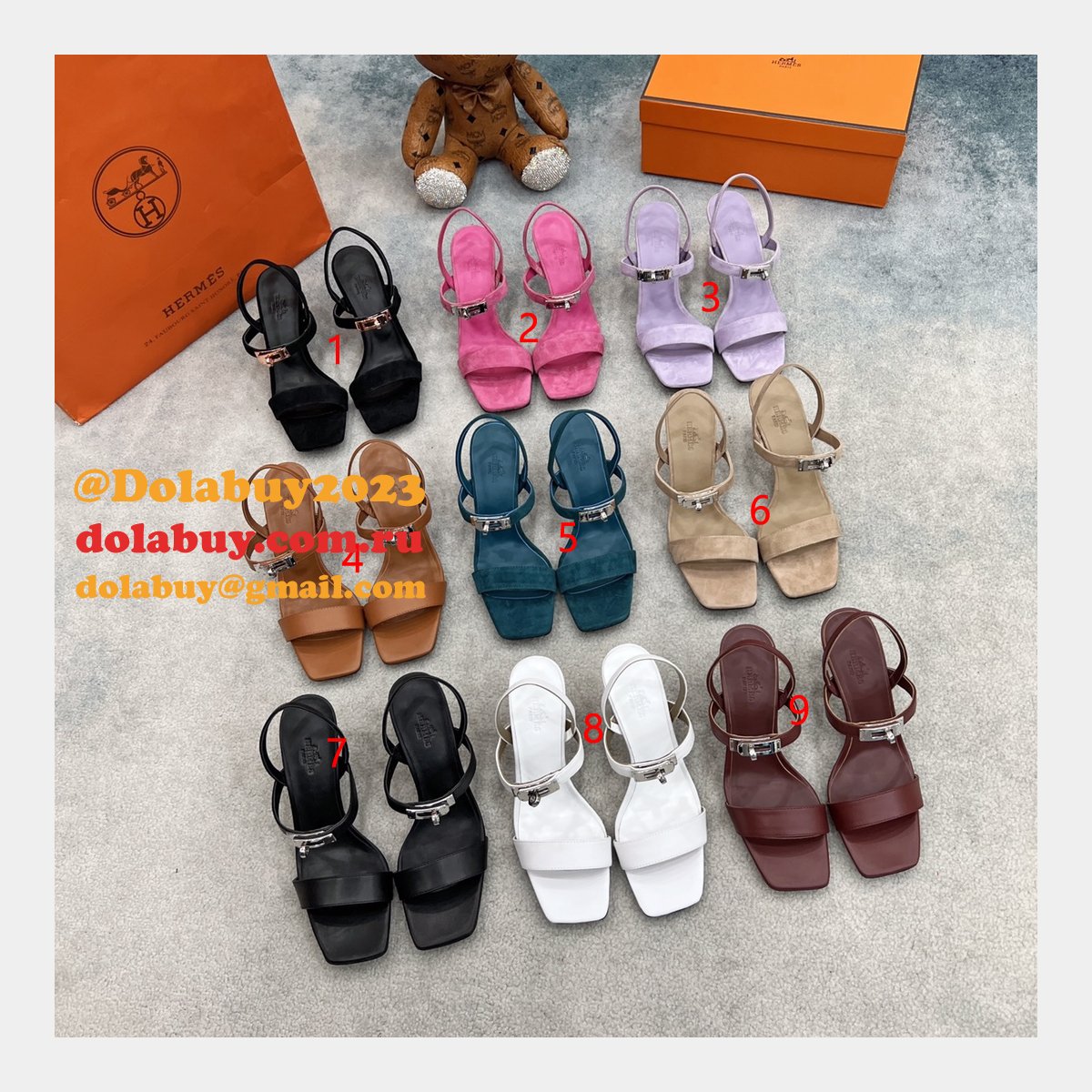 Heel 7.5 cm Designer Hermes Sandals High Quality Shoes