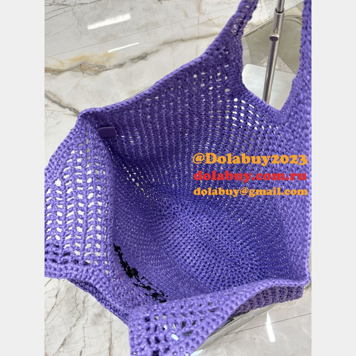 Duplicate prada raffia woven tote bag large 1BG424