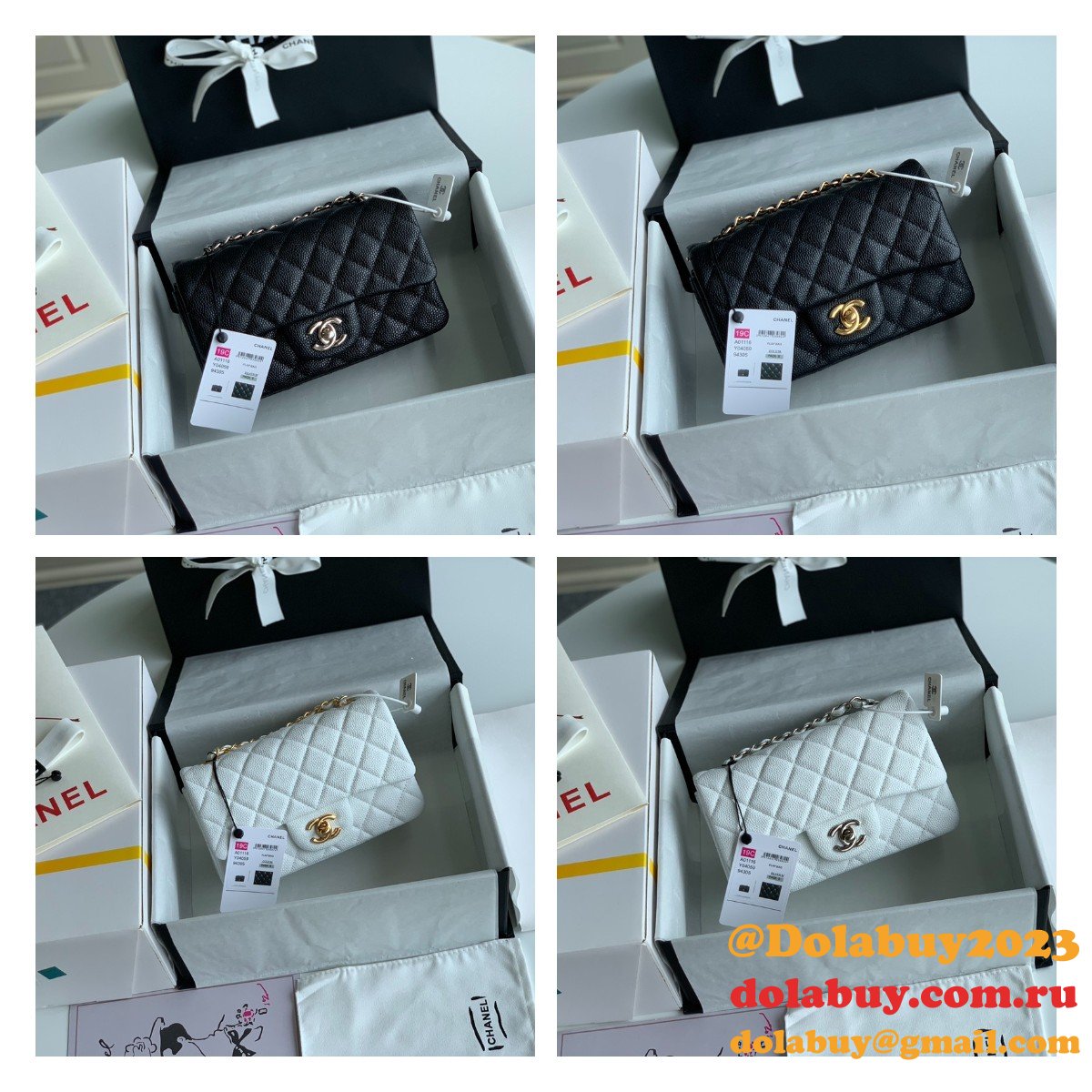 Top Quality CC Caviar Leather Flap Bag 1116 20CM